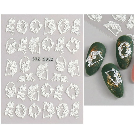 6pcs 5D Camellia Stickers Self Manicure Design Decals For Acrylic Nails Salon Quality Nail Accessories