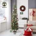 thumbnail image 3 of DR.Planzen 7ft Pencil Christmas Tree, 1961 Tips PE Realistic Unlit Artificial Slim Christmas Tree with Metal Stand - Holiday Indoor Decoration for Apartment Entryway Corner Office, 3 of 6