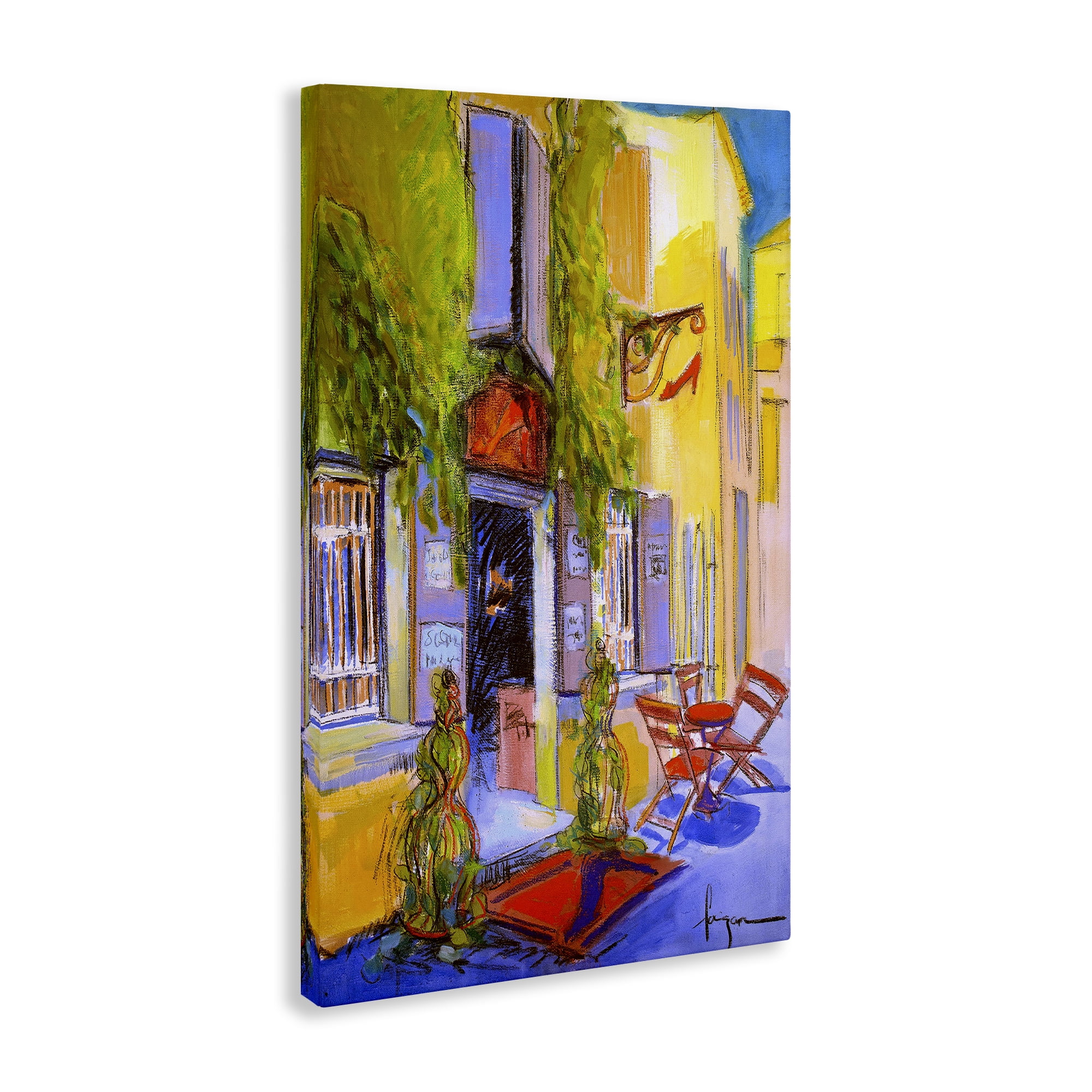 Stupell Industries Traditional Shoe Shop Building Scenic & Cityscapes Painting Wrapped Canvas Art Print Wall Art, 24 x 36