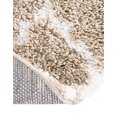 thumbnail image 6 of Unique Loom Rabat Shag Collection Area Rug - Marble (5' 1" Round Taupe/Ivory), 6 of 7