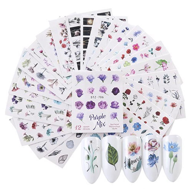 24 Sheets Manicure Sticker Creative Decorative Nail Art Decal Nail Sticker