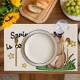 thumbnail image 4 of Groundhog Day Placemats Set of 6, Rustic Spring Botanical Star Yellow Placemats for Dining Table, Place Mats for Kitchen Tabletop, Waterproof Wipeable Dining Table Mats Set, 4 of 9