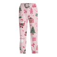 thumbnail image 6 of Lumtrix Christmas Mens Pajama Pants Christmas Santa Print Cotton Drawstring Cozy Soft Warm Loose Fit Wide Leg Lounge Pjs Pants Pink XL, 6 of 7