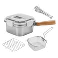 thumbnail image 2 of Siruishop Small Deep Fryer Pot with Lid Leakproof Food Storage Containers with Handle Square Cooking Pot for Chicken French Fries Stews White, 2 of 8