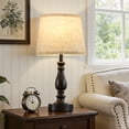 thumbnail image 3 of NATYSWAN 19 Inch Modern Small Bedside Lamp for Bedroom Living Room Home Office Night Stand End Table, 3 of 7