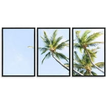 IDEA4WALL 3 Piece Canvas Wall Art Tropical Palm Trees Canvas Prints Framed Wall Art Decor