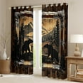 thumbnail image 2 of Feelyou Jungle Camping Adventure Blackout Curtains Set of 2 (52x84 Each), Wildlife Bear Window Curtains, Rustic Lodge Cabin Curtains and Drapes, Black Out Curtains Decor, 2 of 6