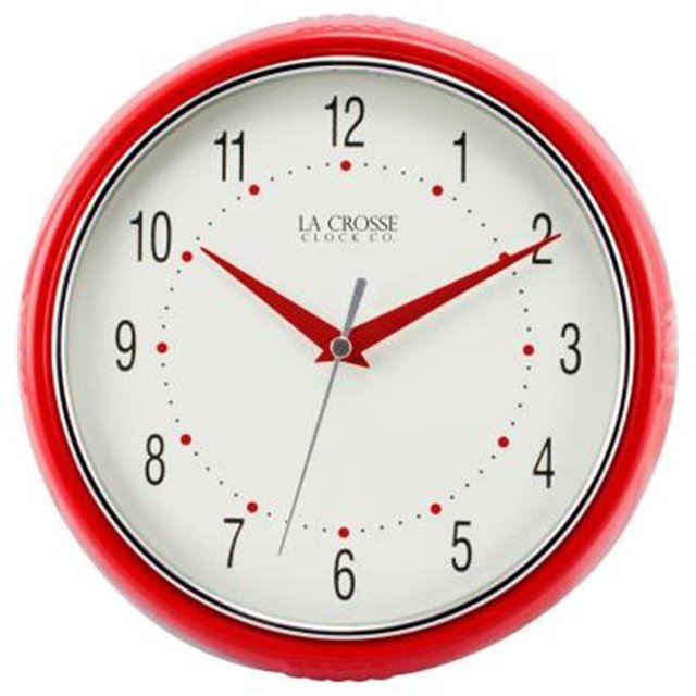 Red Wall Clock, 9.5 in.