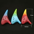 thumbnail image 3 of 12 Holes Ceramic Ocarina Alto C Starry Style Musical Instrument with Lanyard Music Score Protective Bag For Music Lover and Learner, 3 of 7