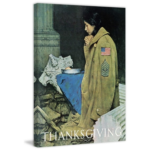 Marmont Hill "Refugee Thanksgiving" by Norman Rockwell Painting Print on Canvas