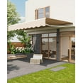 thumbnail image 2 of 13 ft x10 ft Manual Retractable Awning, Waterproof Sun Shade Patio Awning, Heavy Duty Aluminum Frame, 280 g Polyester Fabric, Adjustable Roll Out Awning for House, for Deck, Porch, Beige, 2 of 7