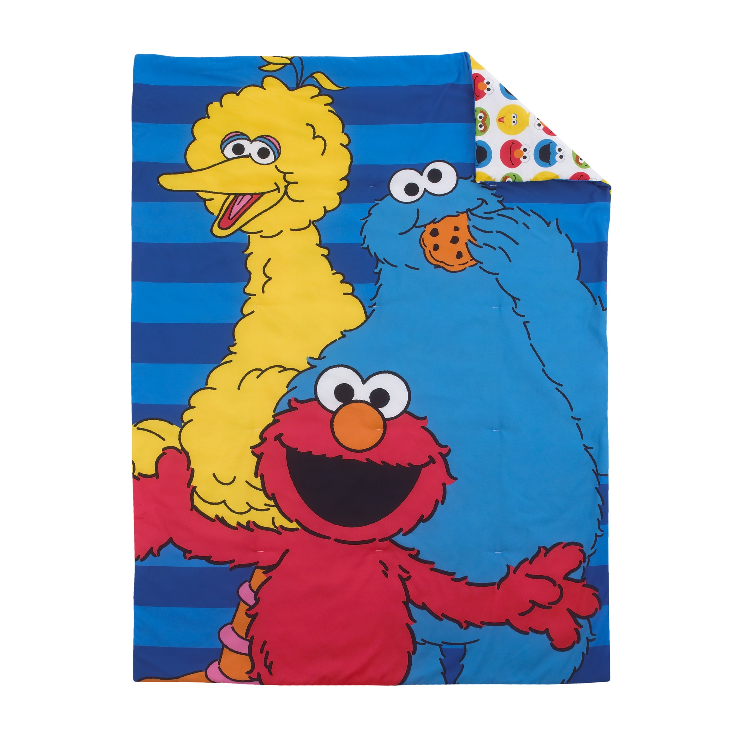 Sesame Street Sesame Street Best Friends Blue and Red 4 Piece Toddler Bedding Set