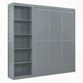 thumbnail image 3 of Queen Size Murphy Bed with Shelves - Gray, Space-Saving for Any Room, 3 of 18