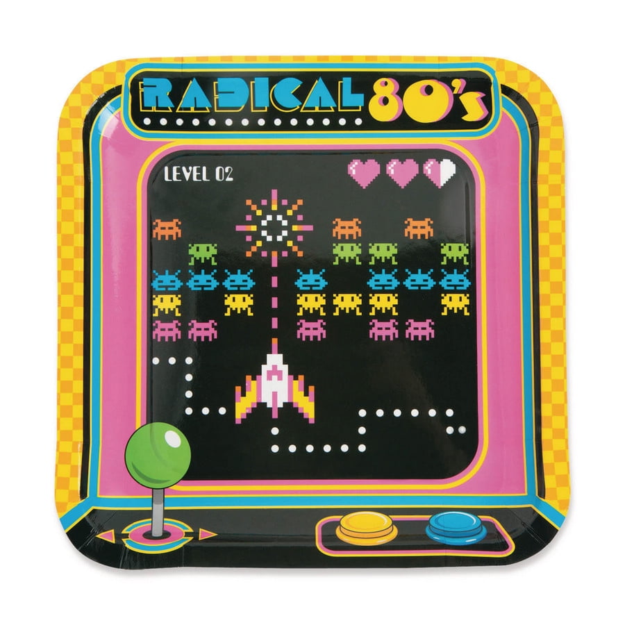 80'S Party Dinner Plates - Party Supplies - 8 Pieces
