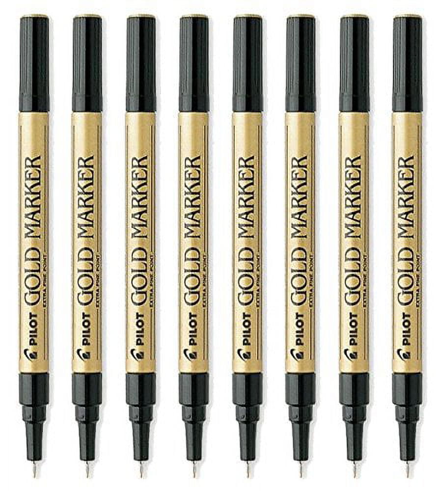 Pilot Gold Metallic Permanent Paint Marker, Extra Fine Point, 8-PACK(41701)