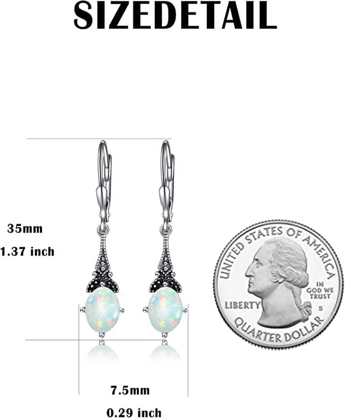 SISGEM Gifts for Her Sterling Silver Drop Dangle Earrings Boho Earrings Opal Earrings Birthday Gifts Jewelry Gifts for Women