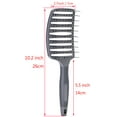 thumbnail image 3 of Perfehair Curved Vent Brush, Barber Blow Drying Brush with Nylon Detangling Pins, Anti-Static - Grey, 3 of 8
