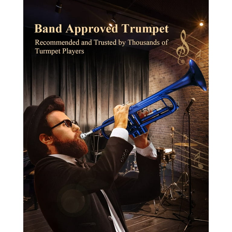 Eastar Bb Trumpet Standard Trumpet Set for Student Beginner Brass Bb Trumpet  Blue ETR-380BU 