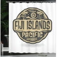 thumbnail image 4 of Ambesonne Fiji Shower Curtain, Welcome Fiji Islands Paradise, 69"Wx70"L, Dark Taupe Pale Camel, 4 of 5