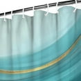 thumbnail image 3 of Teal Marble Gold Wave Pattern Shower Curtain 84"x72" ,Bathroom Decorative Shower Curtains Set with 12 Hooks,Modern Waterproof Washable Shower Curtain, 3 of 6
