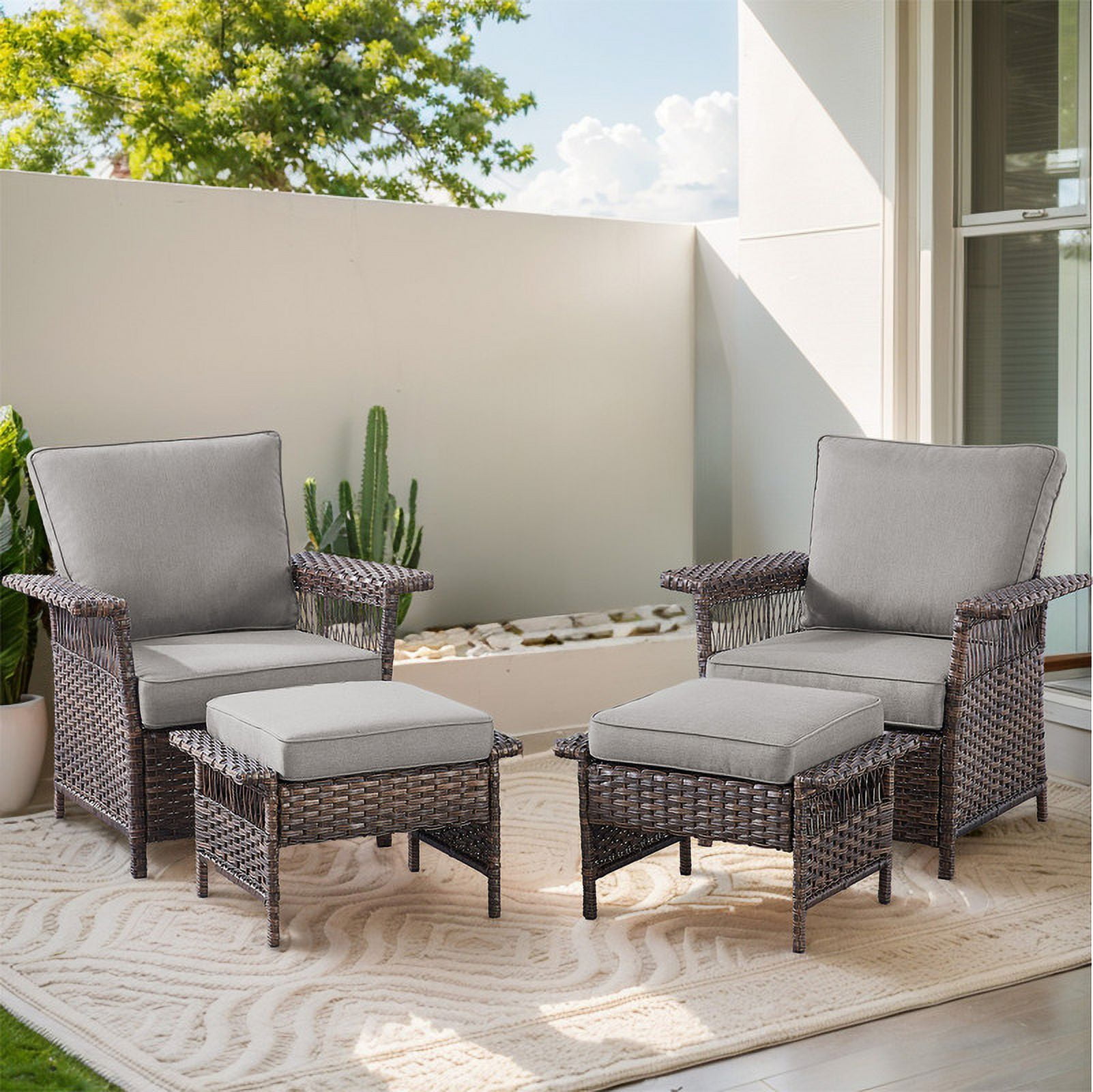 Outdoor chair with nesting ottoman hotsell