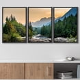 thumbnail image 3 of wall26 Framed Canvas Print Wall Art Set Sunset Colorado Mountain River Forest Nature Wilderness Photography Realism Rustic Landscape Colorful for Living Room, Bedroom, Office - 24"x36"x3 Bl, 3 of 5