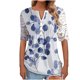 thumbnail image 1 of Blusa informal de manga corta con cuello en V y malla de encaje con estampado floral para mujer OAVQHLG3B Store lin121212, 1 of 4