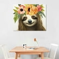 thumbnail image 2 of ARISTURING The Stupell Home Decor Collection Coachella Ready Sloth in Flower Crown Wall Plaque Art, Multi-Color, 2 of 4