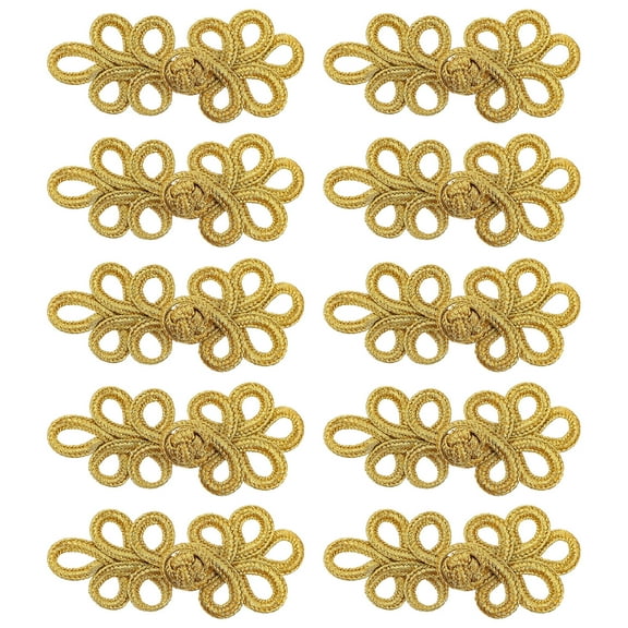 Buttons Chinese Frog Sewing Button Knots Clothing Closure Fasteners Closures Fastener Cheongsam Knot Gold Yellow Hook