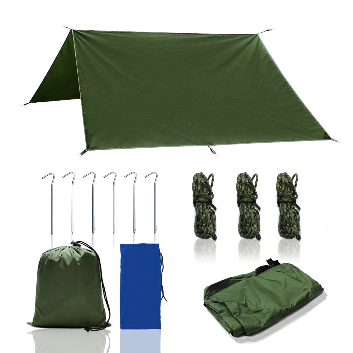 Hiking Bearhard Rain Fly Camping Tarp 10x12ft /10x10ft Hammock Fly Include 6 Ropes and 4 Stakes Lightweight Waterproof Tent Tarp Perfect for Camping Picnic