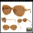 thumbnail image 2 of Classic 90s Womens Bejeweled Rhinestone Bling Arm Designer Butterfly Sunglasses Peach - Brown, 2 of 7