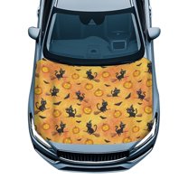 Uorisanigo Car Hood Cover 59.05"x39.37" (150x100cm) – Halloween Print Engine Cover Universal Fit for Cars, SUVs, or Pickup Trucks – Removable Automotive Accessories Easy Installation