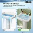 thumbnail image 6 of HOROW 23 x 19 Inch Pedestal Sink, Rectangular White Ceramic with Overflow,with 3 Faucet Holes, 6 of 9