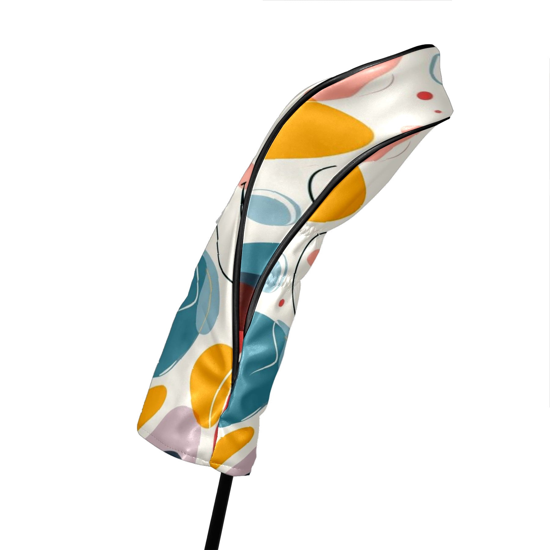 Golf Head Covers Simple Pattern Design for Driver, Wood & Hybrid, Premium Waterproof PU Leather with Plush Lining, Minimalist Golf Gifts