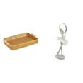 thumbnail image 1 of Escultura artística creativa de bailarina moderna, cesta de frutas tejida para mesa, cuenco para servir aperitivos para dormitorio y entrada con chime, 1 of 8