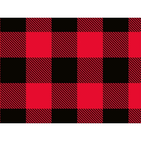 Pack of 1, Red & Black Buffalo Plaid 24" x 417 Half Ream Roll Gift Wrap For Party, Holiday & Events