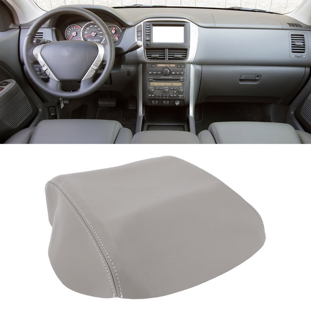 Car Console Cover Water Resistant Scratchproof Armrest Protector Comfortable Leather Black