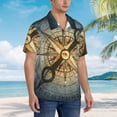 thumbnail image 5 of Daiia Vintage Compass Hawaiian Shirt for Men Gentle Cotton Regular Short Sleeve Casual-3X-Large, 5 of 9