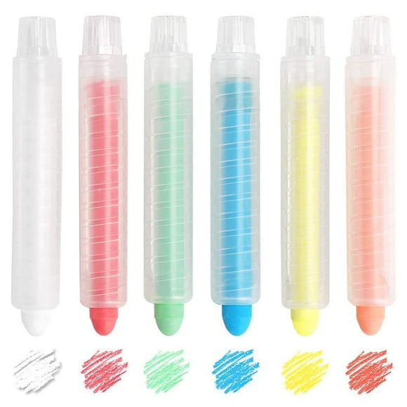 Dsseng 6Pcs Dustless Chalk Non-Toxic Washable Colored Chalk Art Tool Kids Graffiti Drawing Writing Chalk Toys School Office Supplies for Whiteboard Blackboard Home Chalkboard
