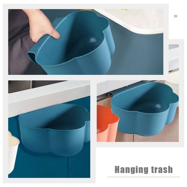 unbranded 4Ud Botes Colgantes Para Basura De Cocina Plástico Azul Resistente Para Puertas Y Gabinetes
