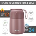 thumbnail image 6 of Insulated Thermo  Jar for Hot & Cold  for Adult, 17 oz Soup Thermal Hot  Containers for Lunch, Triple Layer Insulation Stainless Steel  Jar with Spoon ( Pink2), 6 of 6
