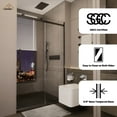 thumbnail image 6 of CASAINC 48 in. W x 76 in. H Sliding Frameless Shower Door in Matte Black Finish with Soft-closing and 3/8 in.Tempered Glass, 6 of 9