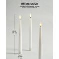 thumbnail image 2 of Stmarry 9.65 Inch Flameless Taper Candles - Realistic 3D Flame with Wick, White Real Wax, Flickering LED Candlesticks, Spring Home Decor, Automatic Timer, Remote Control - Set of 3, 2 of 8