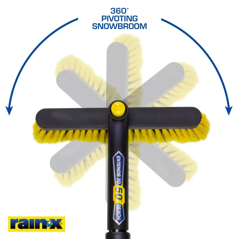 Rain-X 50in Extendable Crossover Snow Broom and Ice Scraper Black and  Yellow