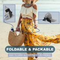 thumbnail image 4 of Straw Sun Summer&nbsp;Visor for Women, Female Wide Brim UPF 50+ UV Protection Hat, Ladies Adjustable Roll UP Messy Bun Ponytail Cap, Foldable Packable Beach Travel Hat, Windproof Chin Strap, 4 of 5