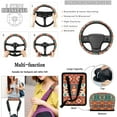 thumbnail image 5 of Yuyamidu Orange Aztec Ethnic Car Front Back Seat Covers with Steering Wheel Cover Seat Belt Pads Car Cup Mat Garbage Can Rear View Mirror Cover Wristlet Keychain Air Vent Storage Holder Set of 15, 5 of 7