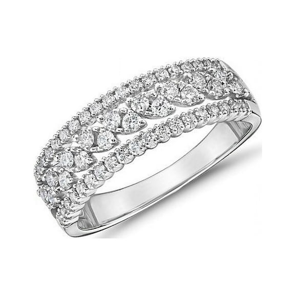 0.50 Carat Brilliant Round Cut Natural Diamond Stunning Engagement Band for Ladies in Solid 14K White Gold Size 7