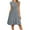 c01Gray, variant on Women's Summer Casual Dress with Pockets Crew Neck Cap Sleeve Knee Length Sundress Flowy Tiered Beach Dresses White L