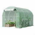 thumbnail image 7 of Homall 10 x 6.5 ft Patio Greenhouse with Zippered Door & 6 Roll-up Windows, Outdoor Walk-in Tunnel Greenhouse with Galvanized Frame & Waterproof  Green, 7 of 7