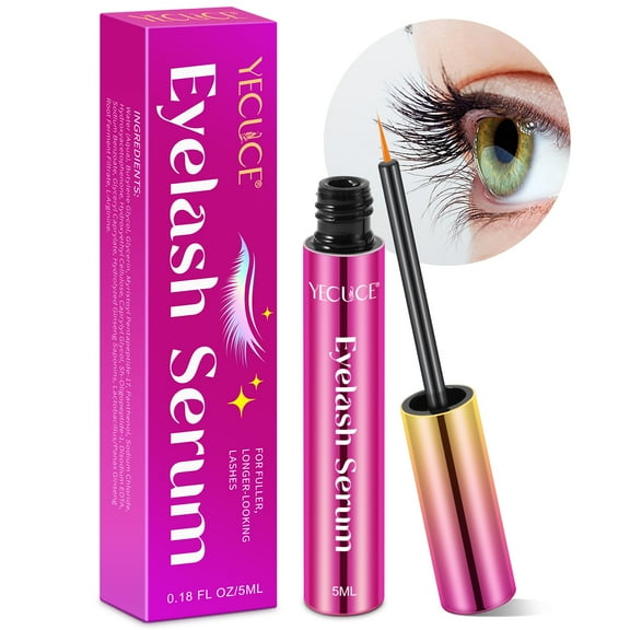 Yecuce Eyelash Serum,5ml Eyelash Thickening Serum for Fuller,Thicker,Longer Lashes,Use for Eyebrows& Eyelash